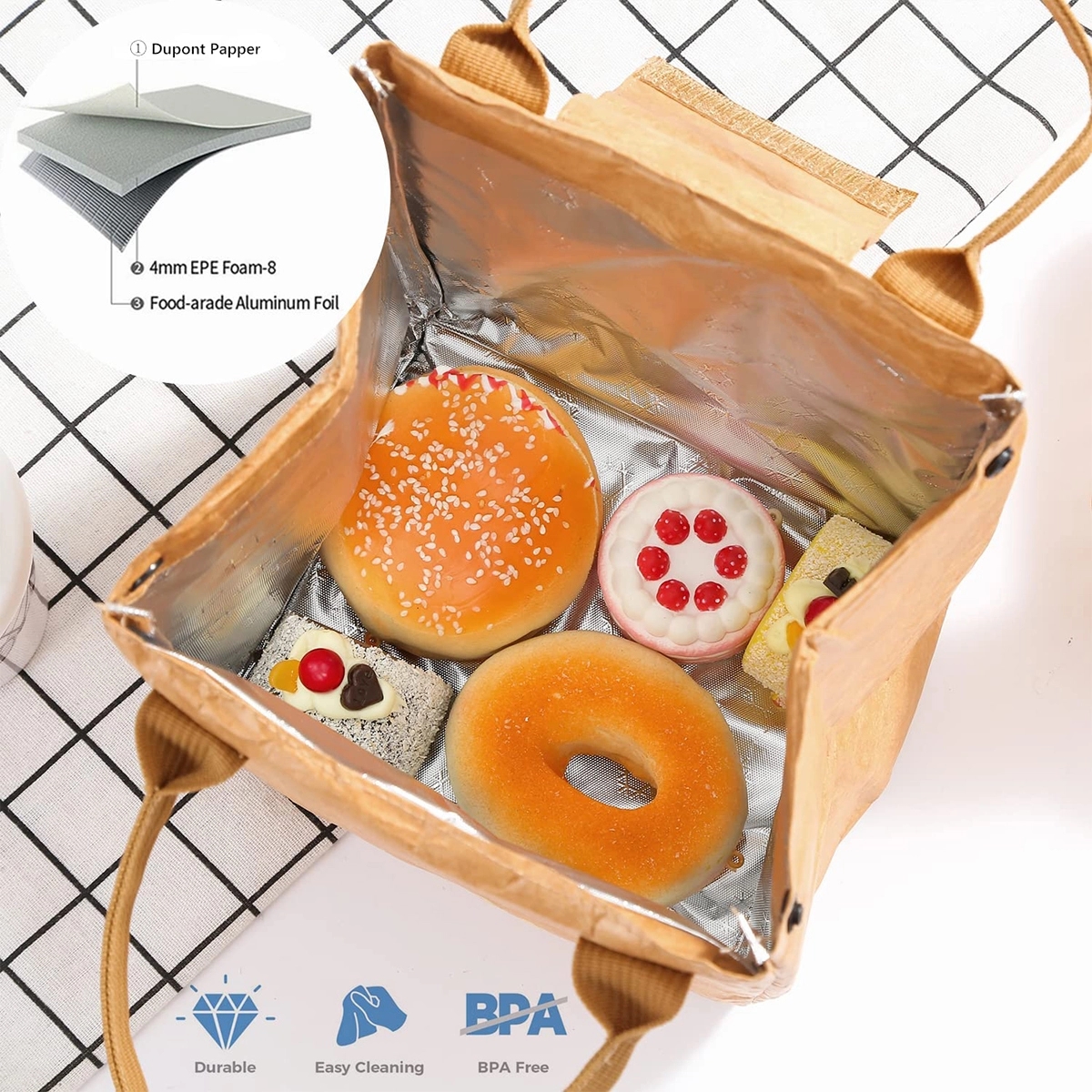 Reusable Tyvek Insulated Lunch Snack Bags 3