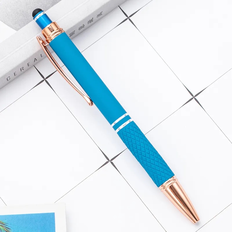 Quilted Grip Softy Metallic Stylus Rose Gold Pen 3
