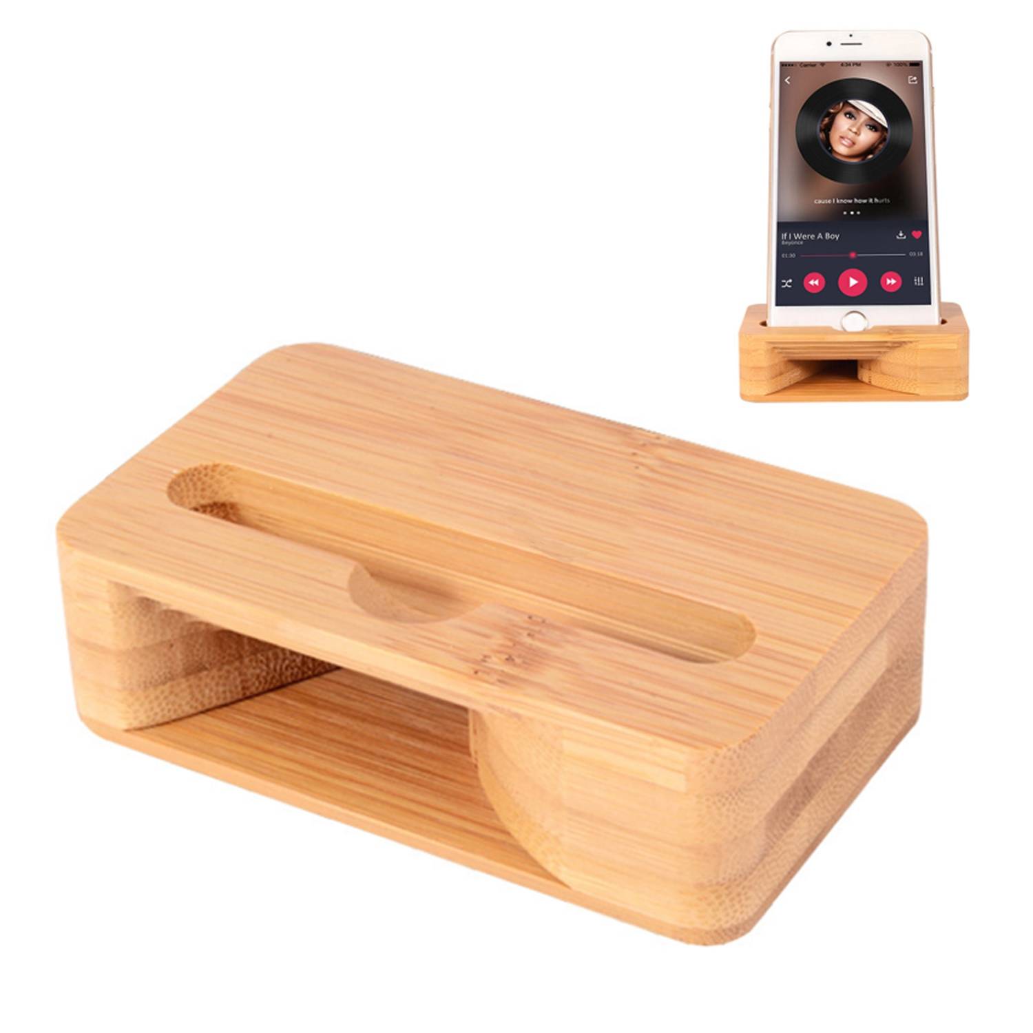 Bamboo Amplifying Phone Stand 2