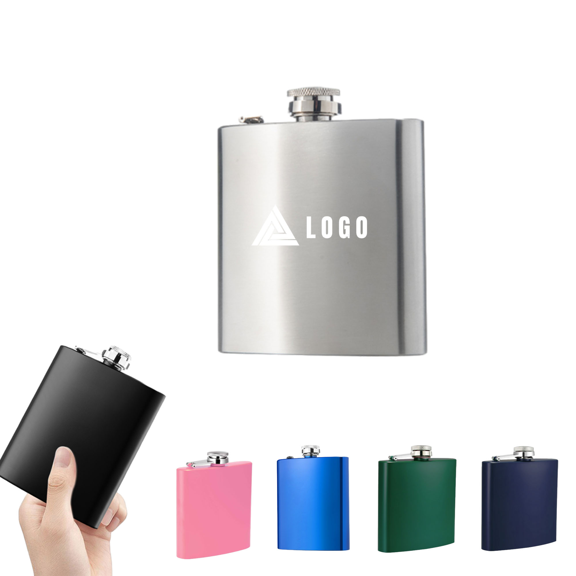 6 OZ Outdoor Stainless Steel Flat Wine Bottle 1