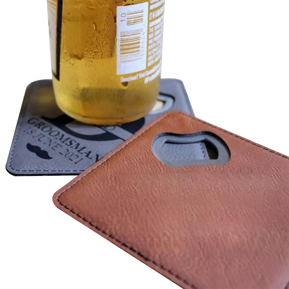 Square Leather Bottle Opener