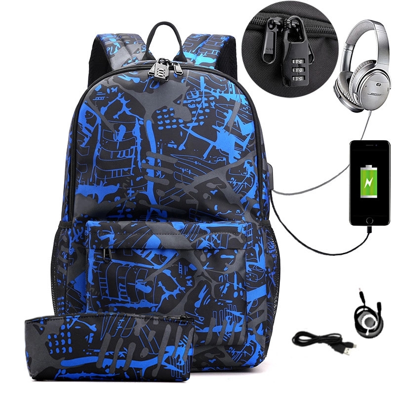 Custom Two-piece Laptops Backpacks with USB Charging Port 16