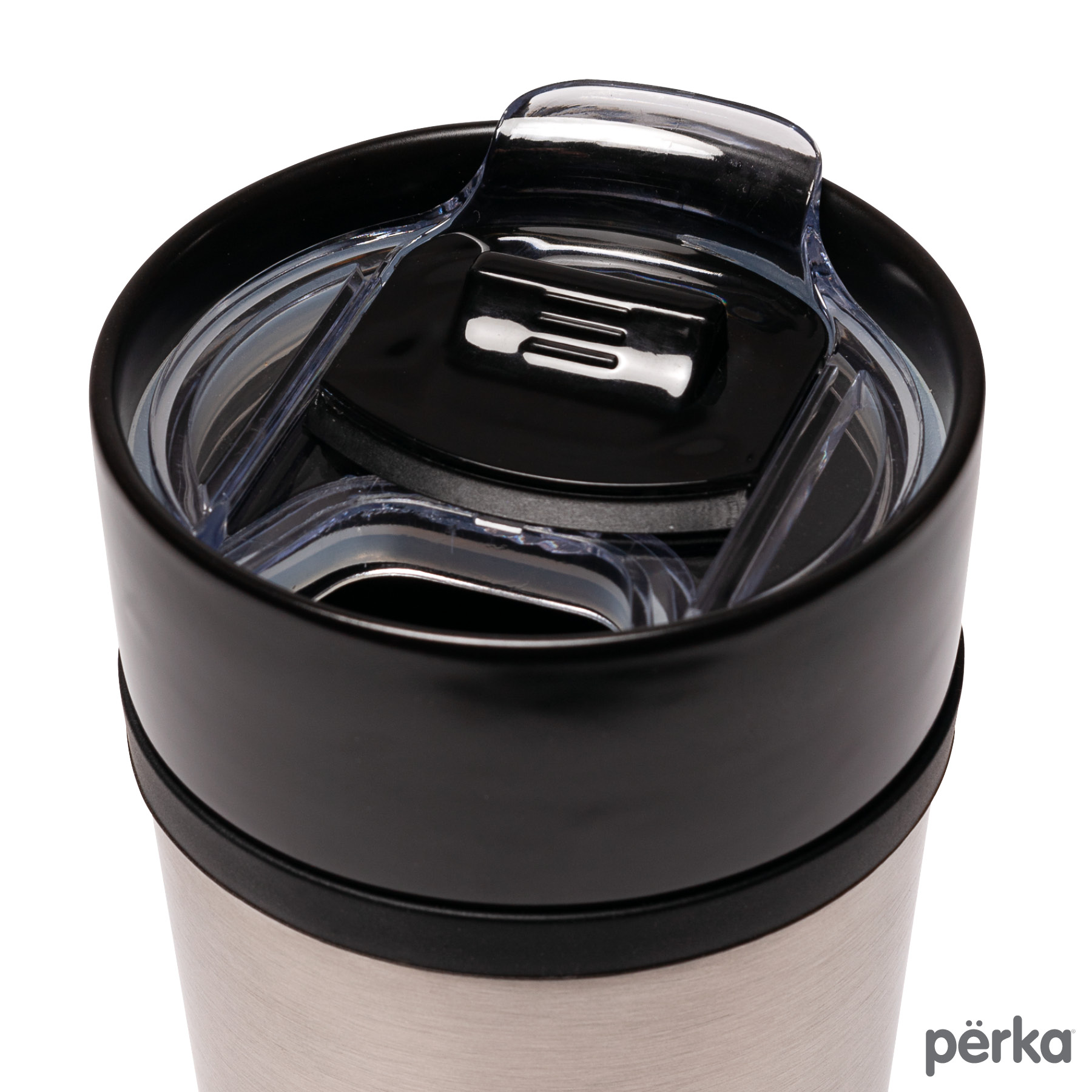 Perka® Linden 14 oz. Double Wall Ceramic Tumbler w/  Stainless Steel Outer 10