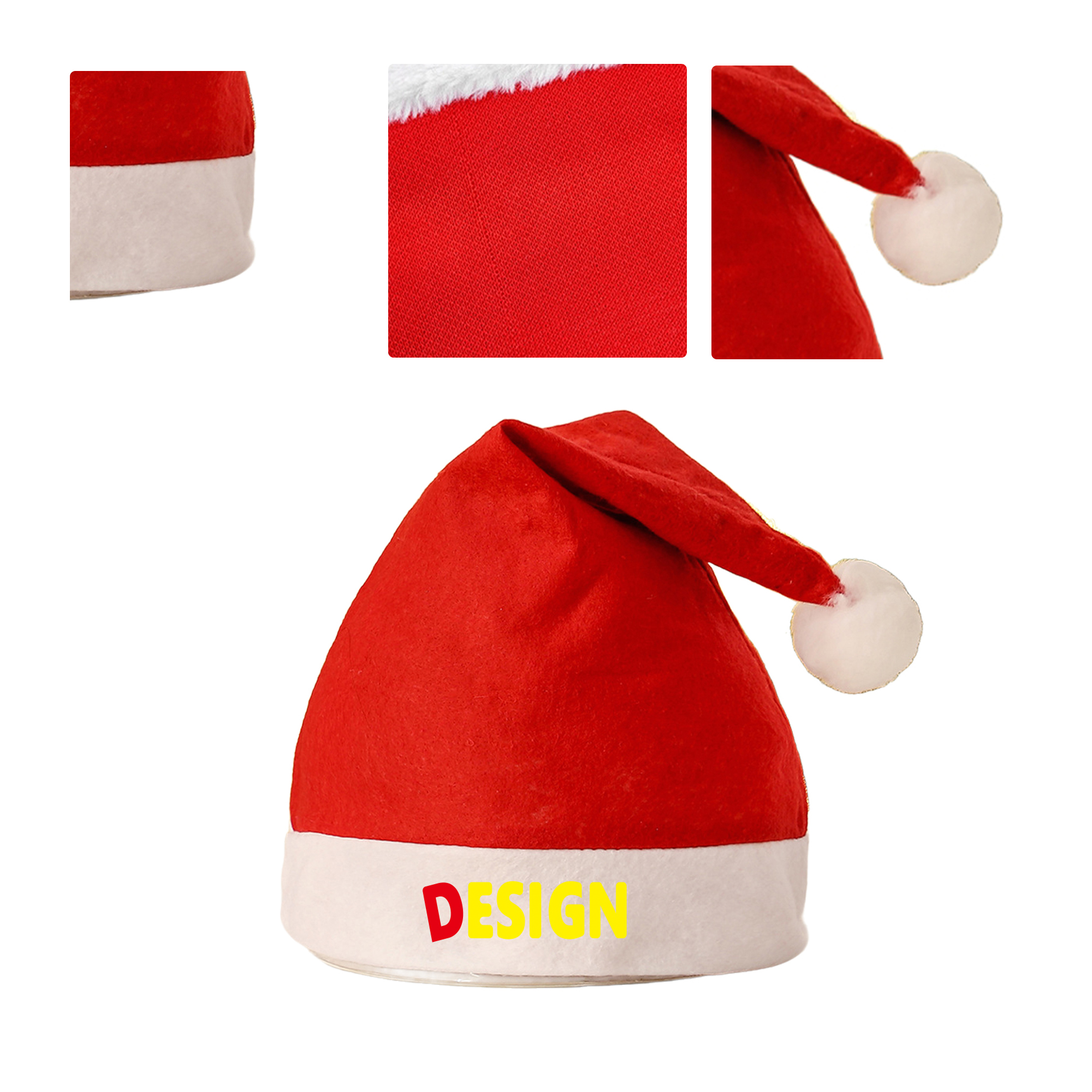 MOQ50 Personalized Children Cartoon Santa Hat Plush Trim 2