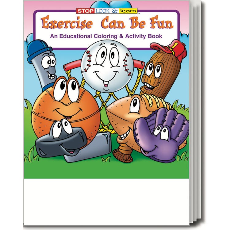 Exercise Can Be Fun Coloring Books - 16 Pages Ages 3-11 2
