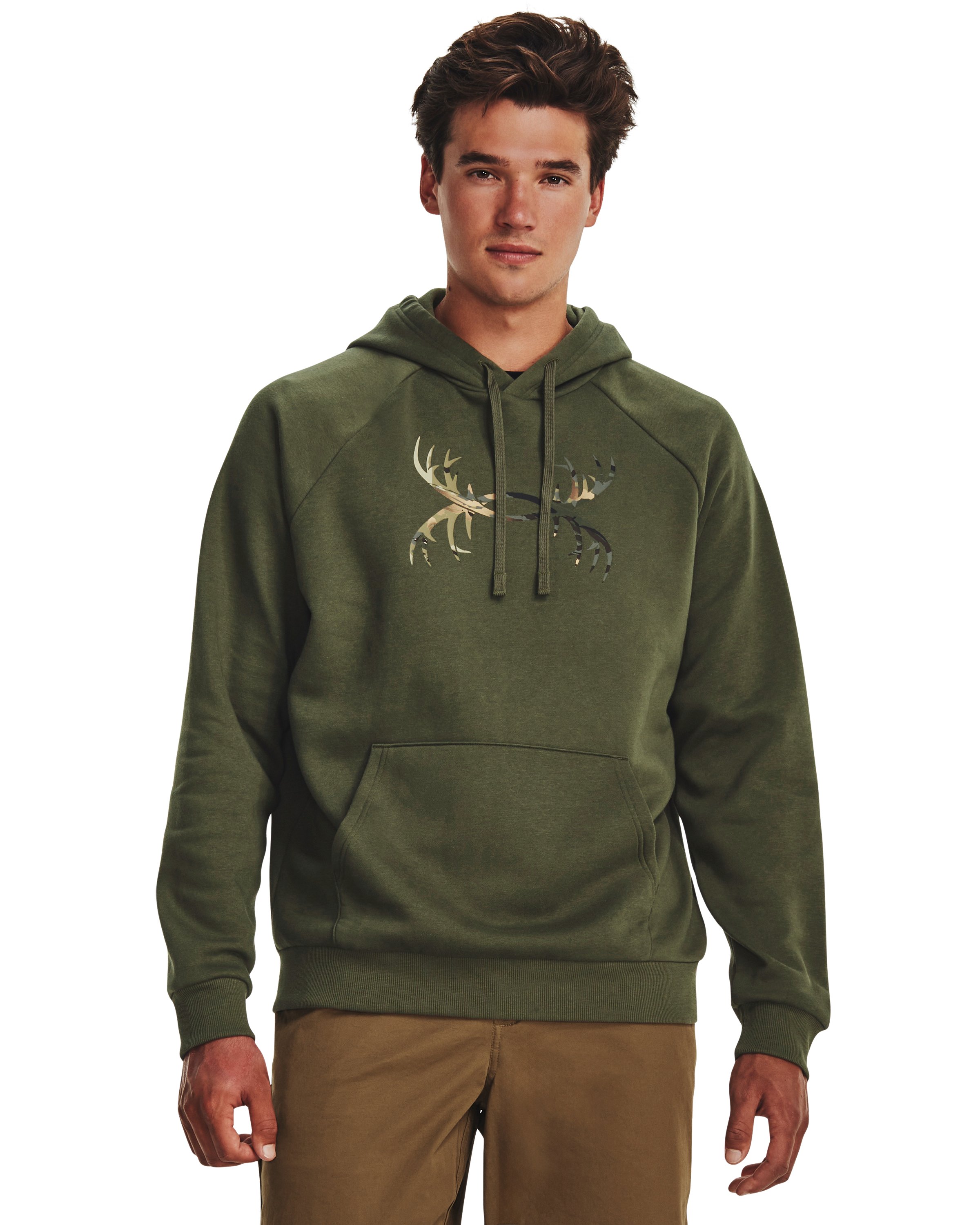 UA Rival Fleece Antler Men's Hoodie, custom hoodie or sweatshirt with logo imprint 1
