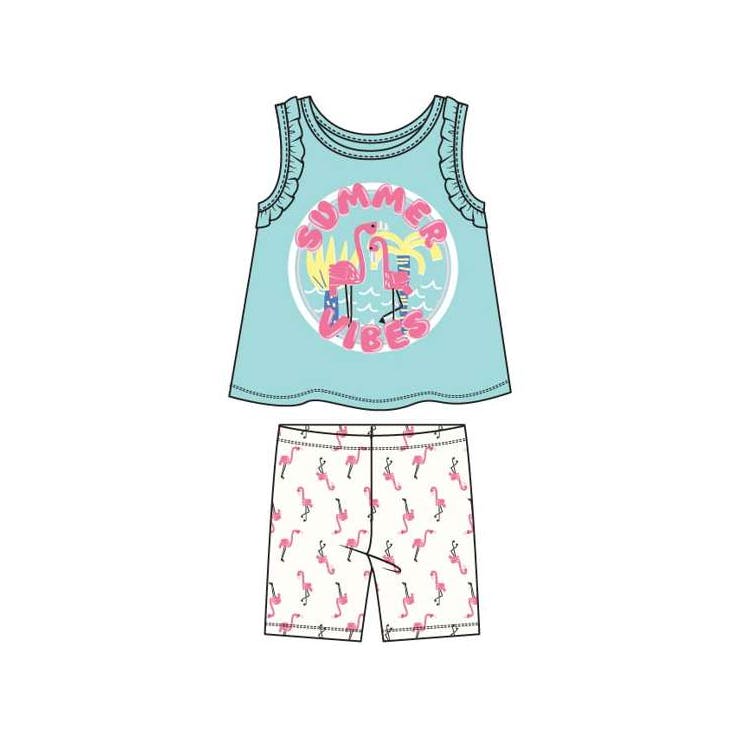 Girls' Bike Short Set - Blue Size 4-6X 2