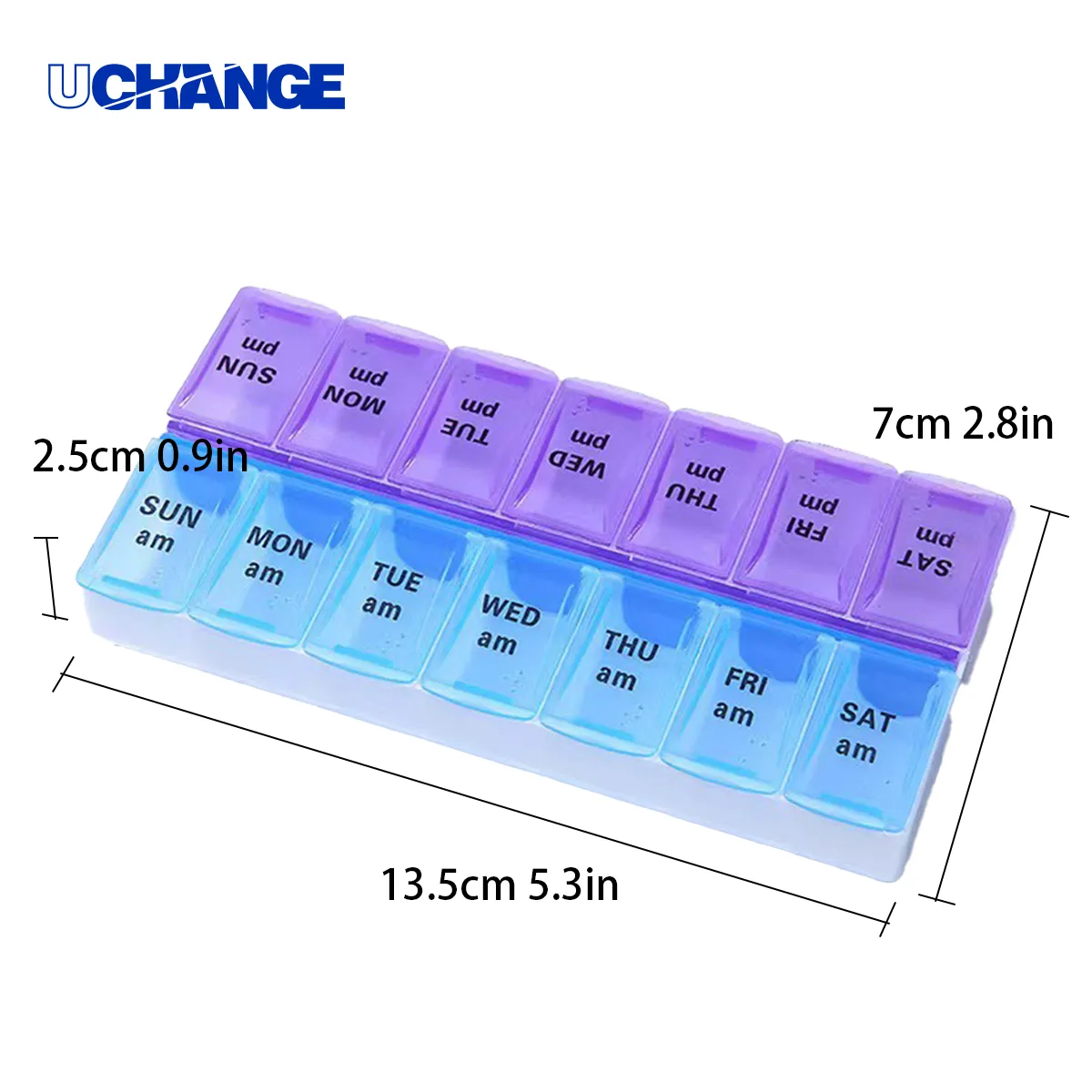 Portable 7 Day 14 Slot Pill Organizer Case 3