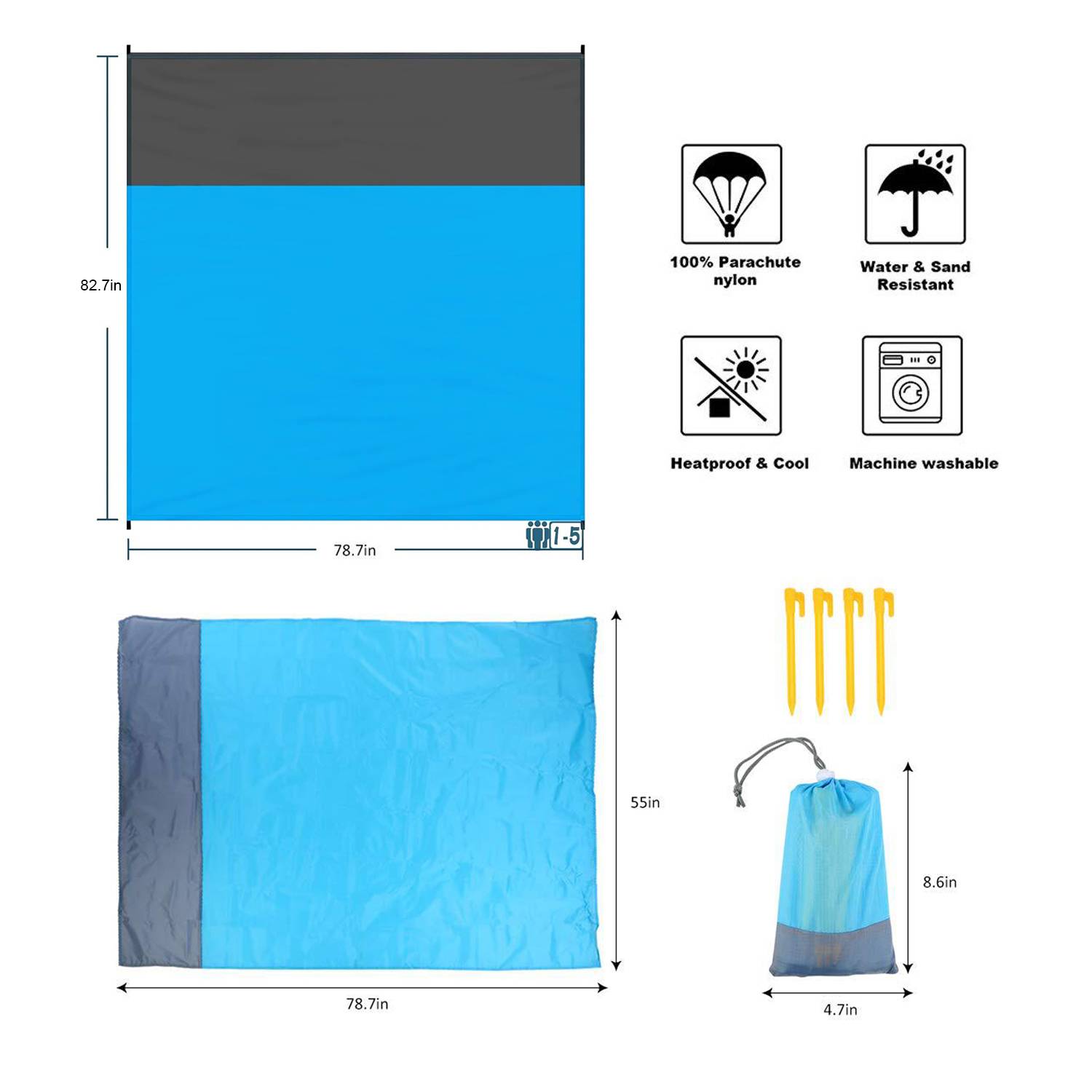 Outdoor camping mat, a convenient and foldable picnic mat. 2