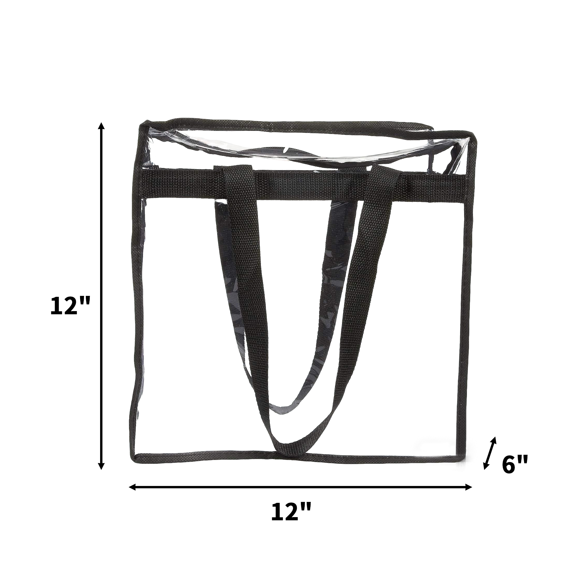 PVC Clear Stadium Tote Bag 12" x 12" x 6" With Polyester Trim 3
