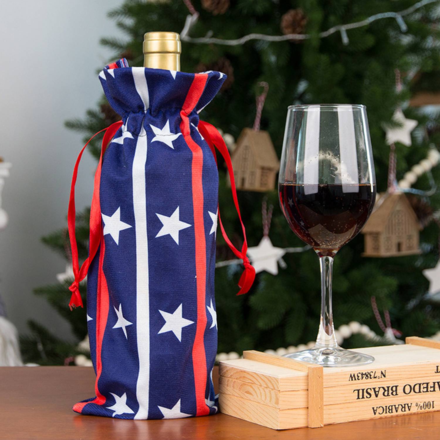 America Stars and Stripes Champagne Red Wine Bottle Cover 3