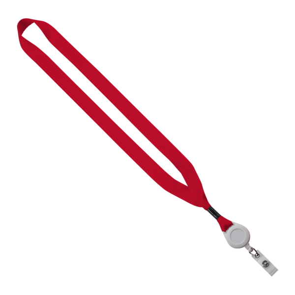 3/4" Polyester Lanyard with Metal Crimp & Retractable Badge Reel 44