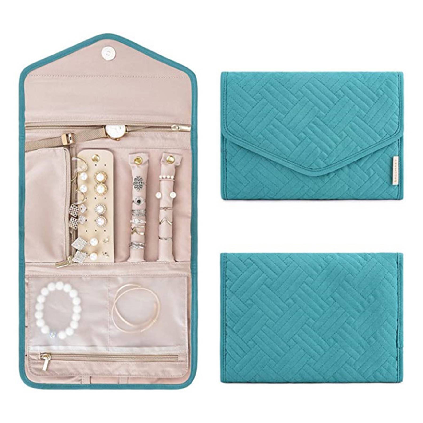 Travel Jewelry Organizer Roll Foldable Case 4
