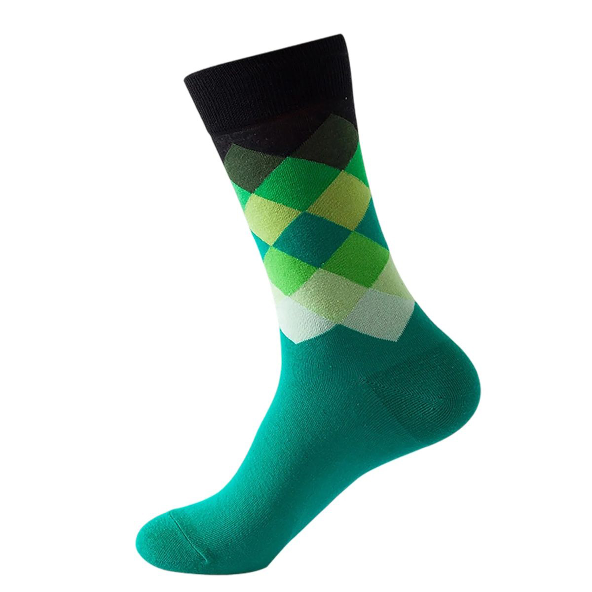 Cotton Crew Socks with Jacquard Pattern 7