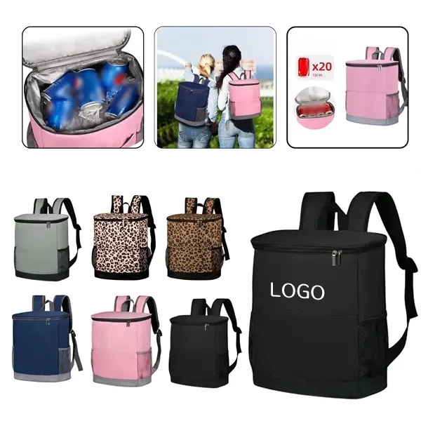 Colorful Insulated Cooler Backpack - Spacious Travel Bag 2