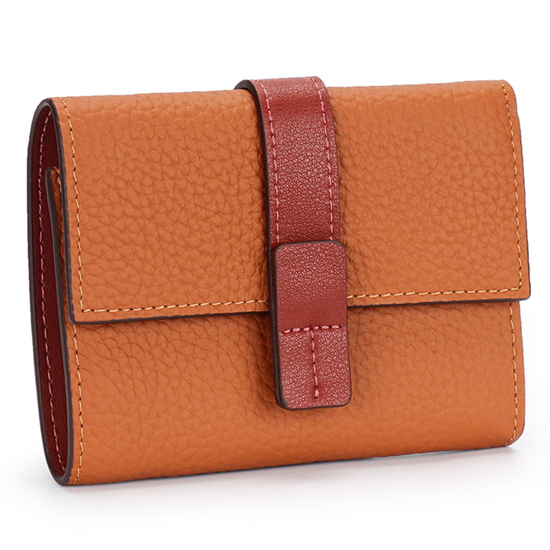 Genuine Leather Multifunctional handheld short wallet 5