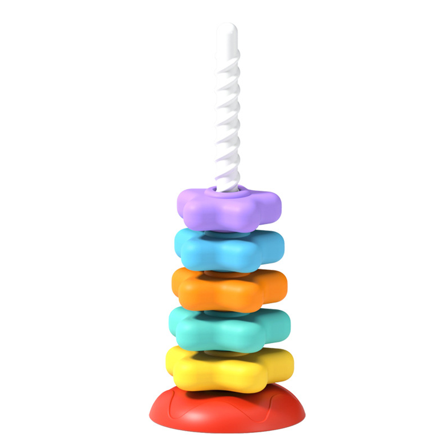 Rainbow Tower Stacking Rotating Spiral Toy 1
