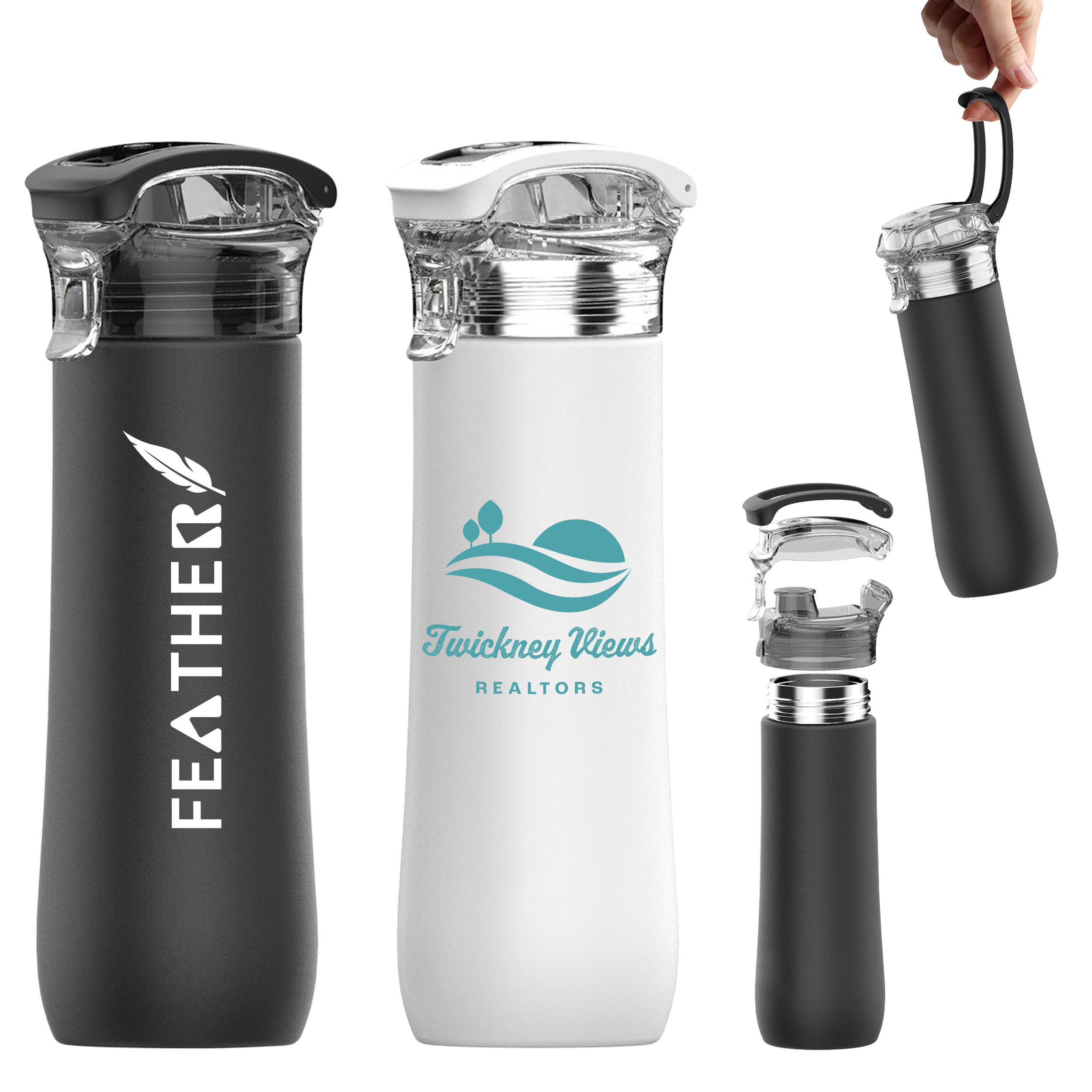23 Oz. Double Wall Stainless Steel Vacuum Insulated Sport Water Bottle, custom water bottle with logo imprint 2