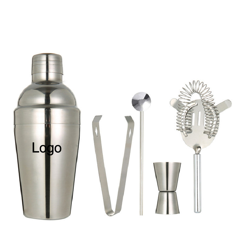 5pcs Stainless Steel Cocktail Bar Shaker Set 2