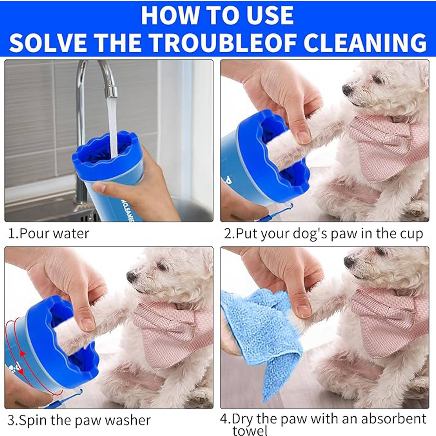 Portable Silicone Pet Paw Washer for Outdoor Cleaning 2