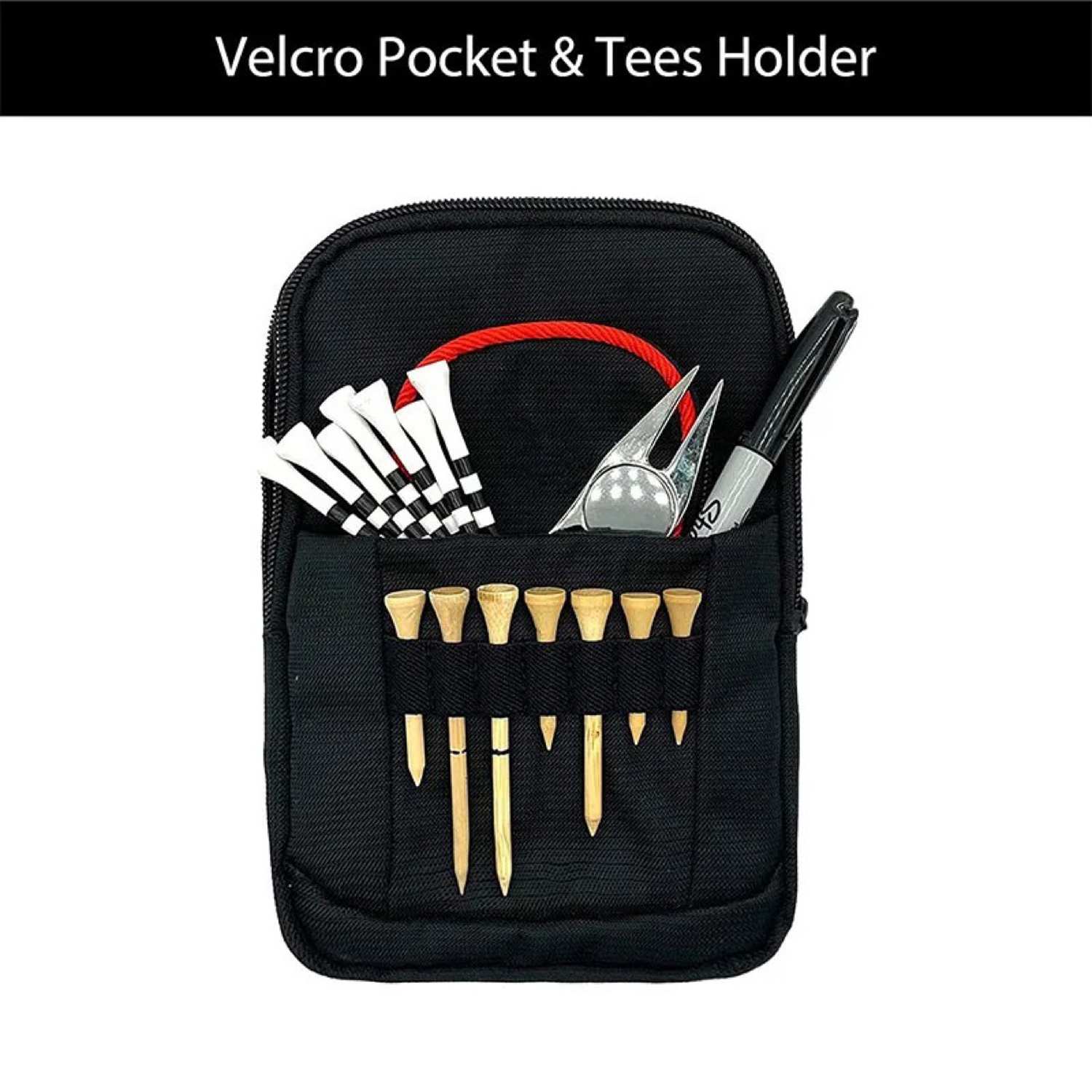 Multi Functional Nylon Golf Accessory Pouch w/ Carabiner 3
