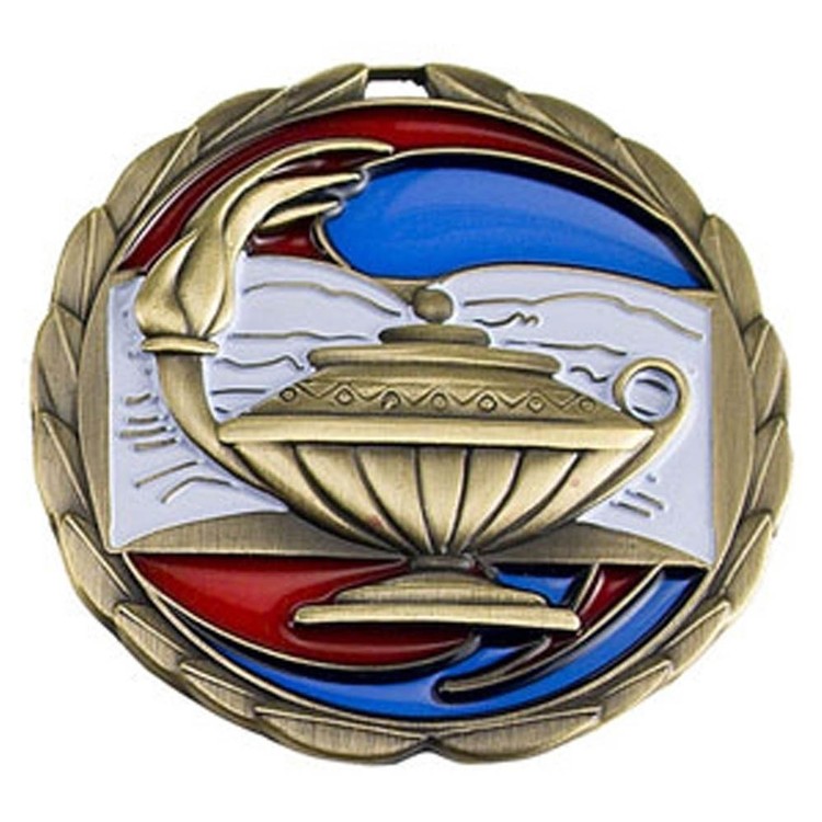 Book & Lamp Color Epoxy Medallion (2-1/2")