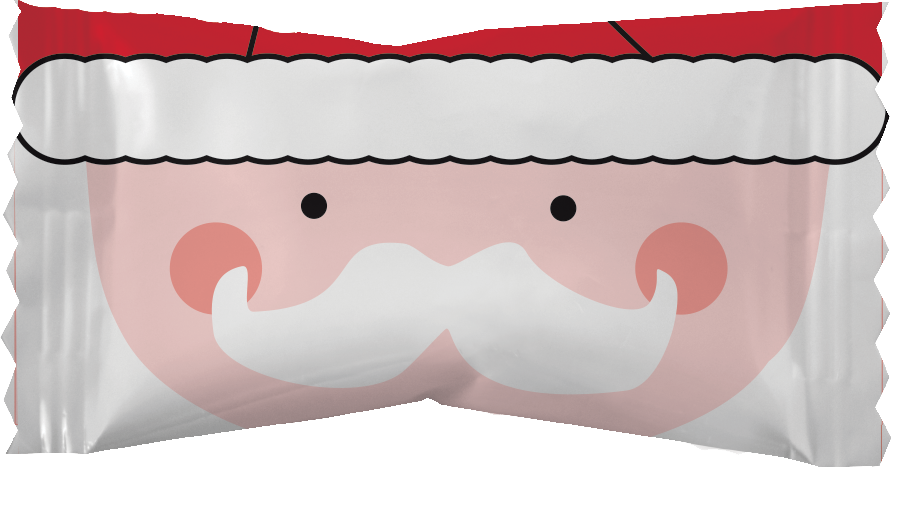 Hard Cinnamon Balls in a Santa Wrapper 1