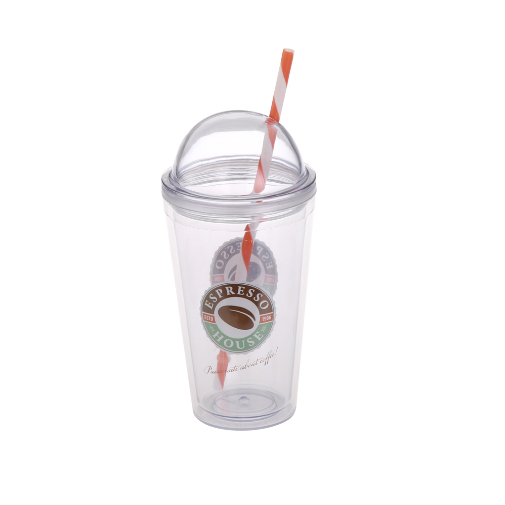 Double Wall Tumbler w/Lid and Straw 4