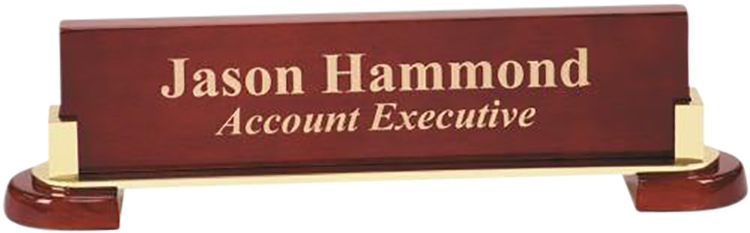 Roma Deluxe Wood Desk Nameplate 3