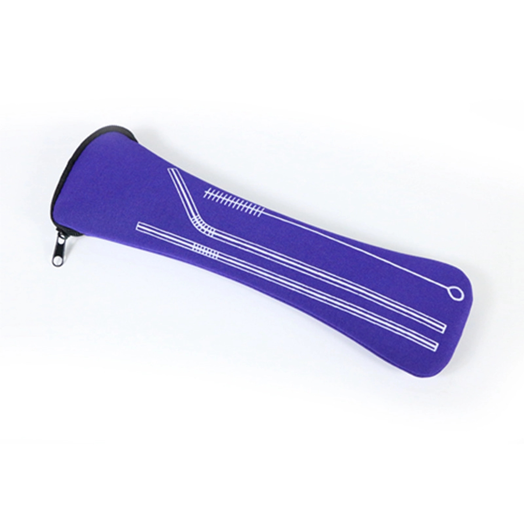 Stainless Steel Bent Straw with Cleaner in Neoprene Bag 4