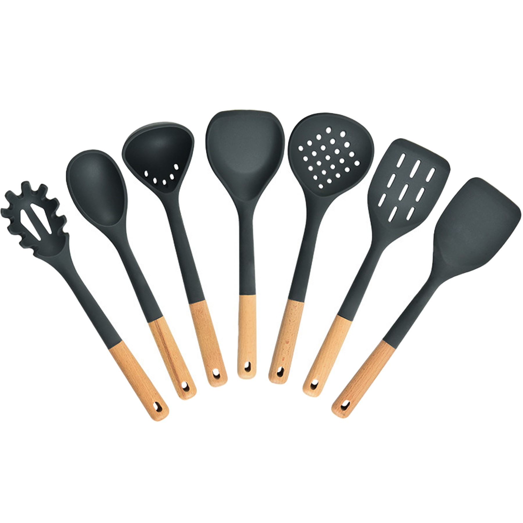 Silicone Kitchenware with Wooden Handle 6