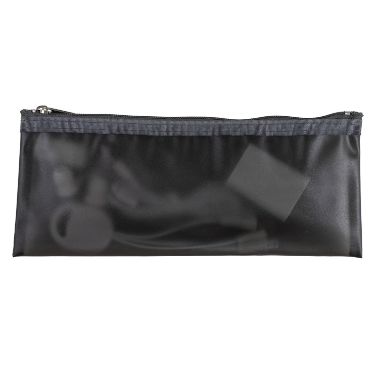 8 ½" W x 3 ½" H -"Dubai" Vinyl Travel Pencil and Accessories Pouch with Zipper 10