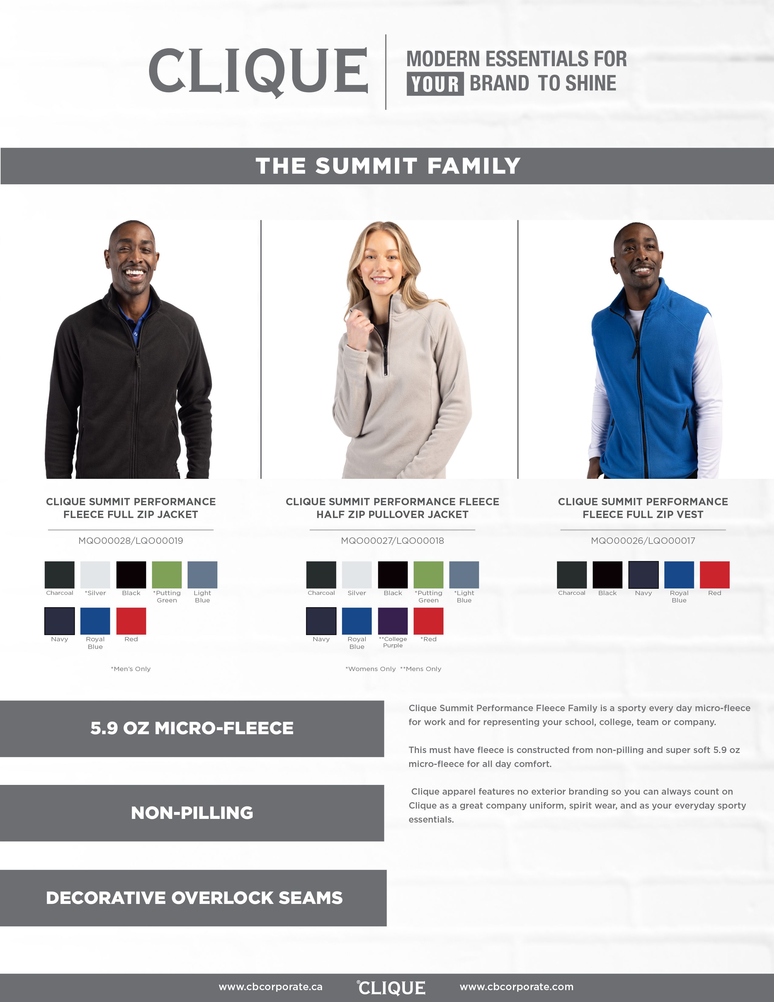 Clique Summit Performance Fleece Mens Full Zip Vest 3