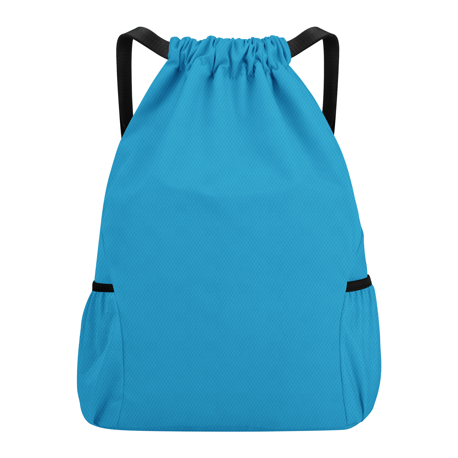 Large Capacity Waterproof Solid Drawstring Backpack With 2 Mesh Pockets 9