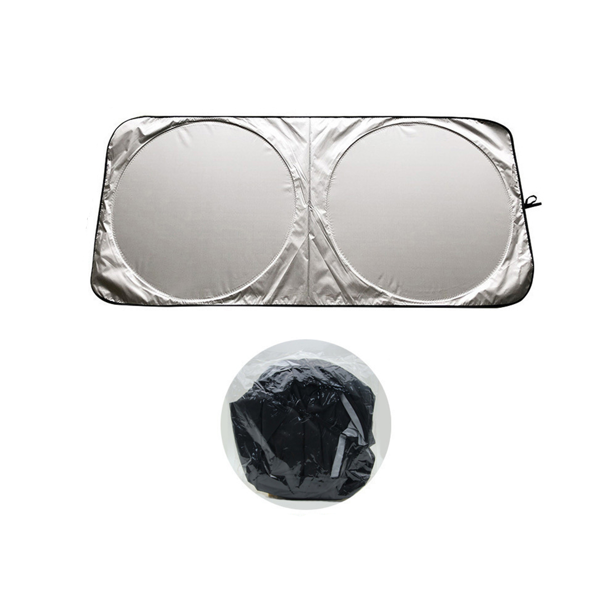 Foldable Car Windshield Sunshade With Storage Bag 59.1 x 27.6" 2