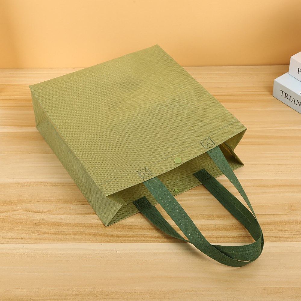 Customized Snap Button Closure Non-woven Tote Bags 5