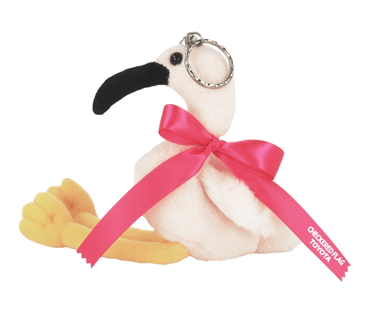 5" Flamingo Key Chain with Ribbon & 1 Color Imprint 2