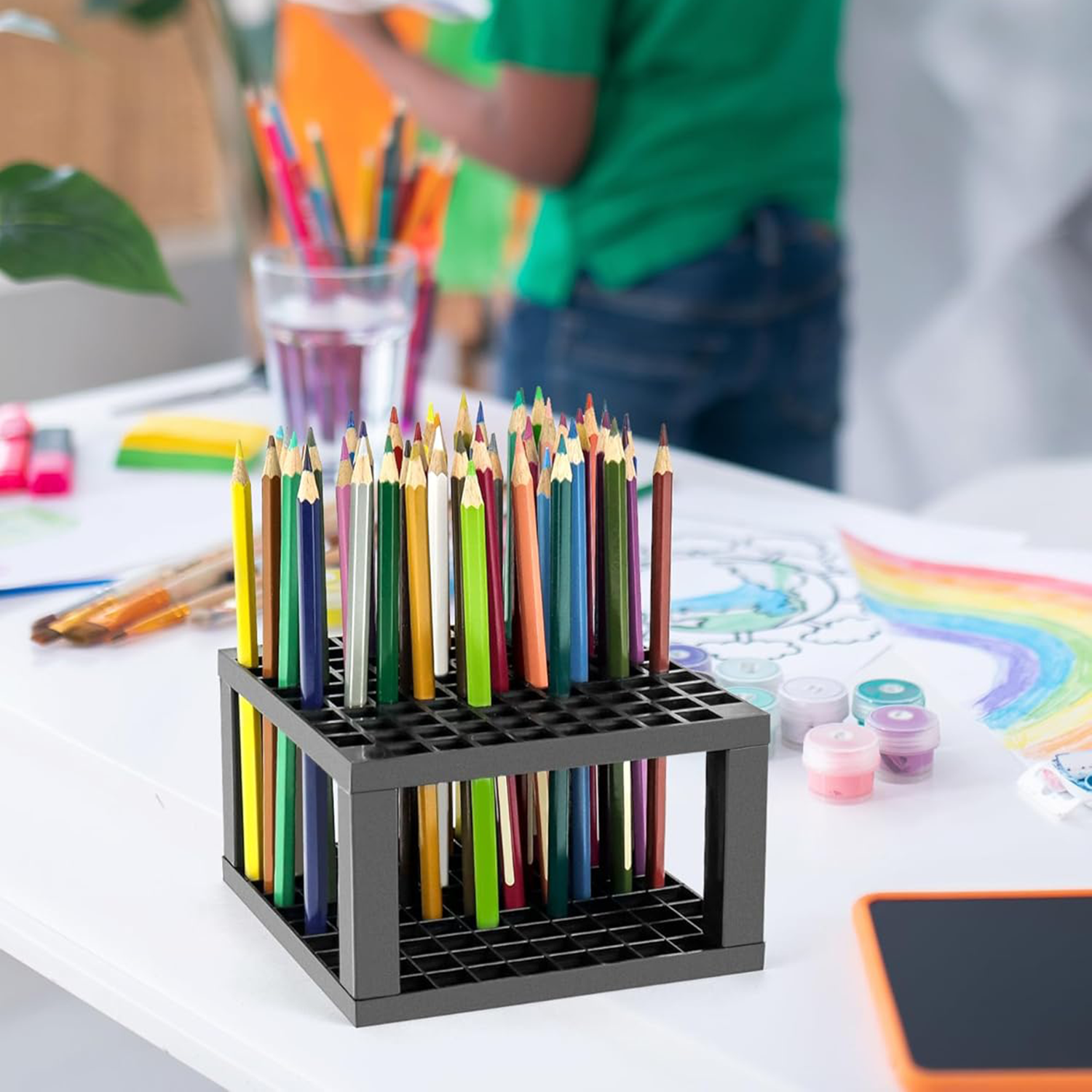 Art Supply 96 Hole Plastic Pencil & Brush Holder 3