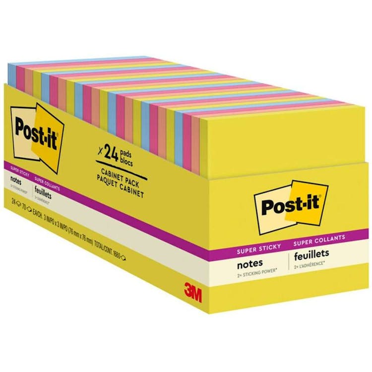 Super Sticky Notes - Summer Joy 70 Sheets 24 Pack 1