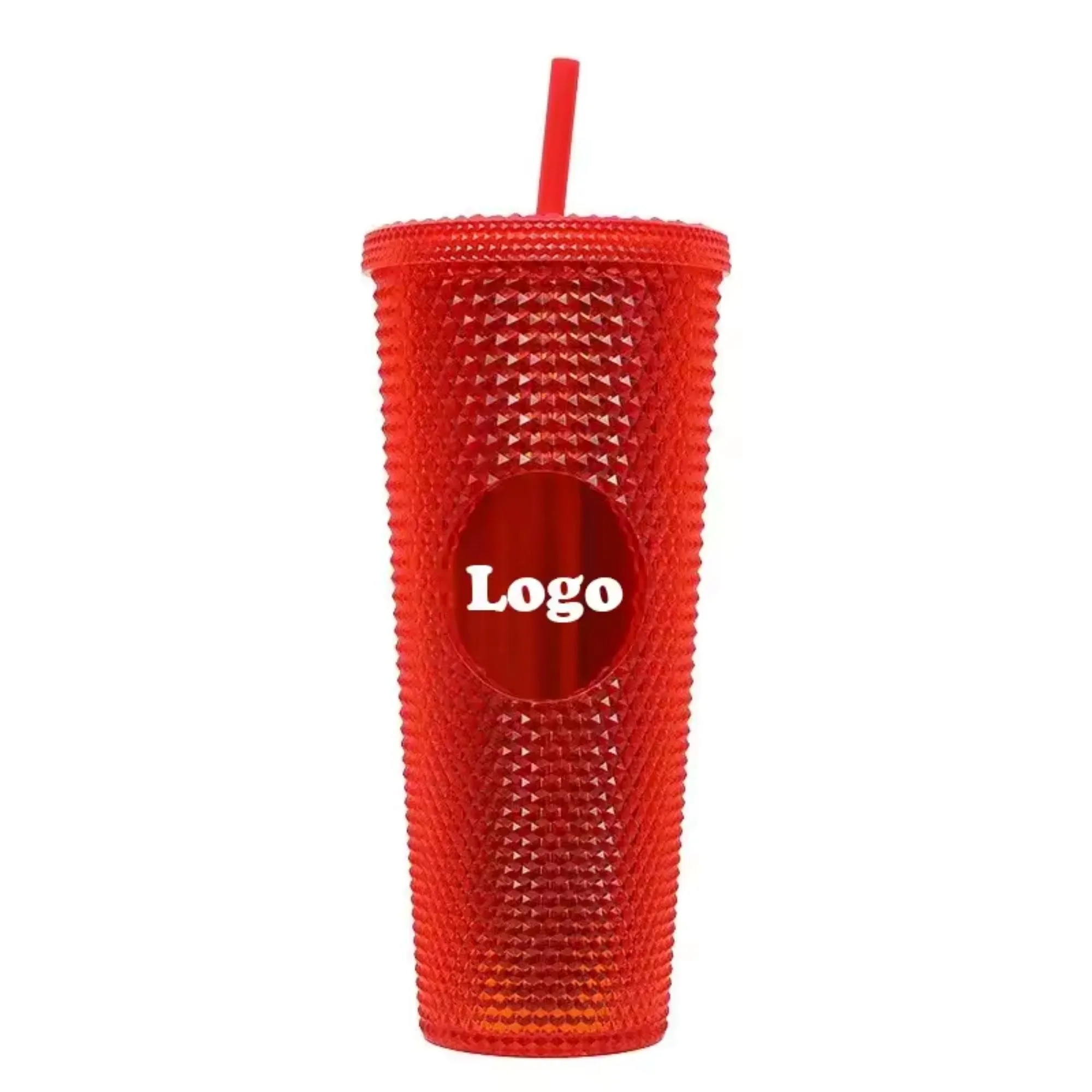 24oz Color Durian Pattern Drinking Cup With Lids And Straws 4