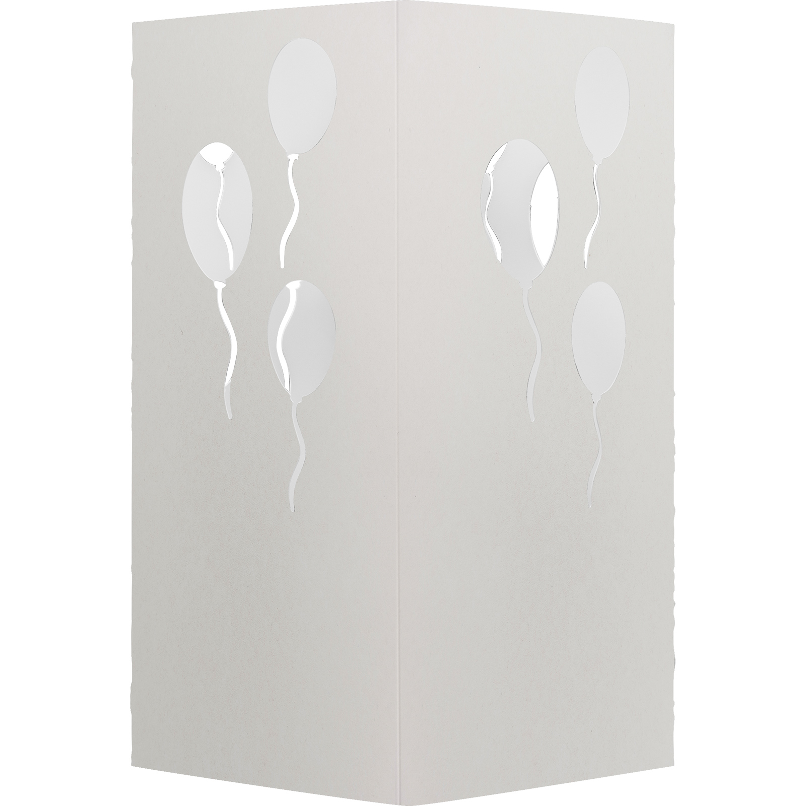 Table Luminary Card Stock 12pt 4 Sided Balloon 4.25"x 4.25" x 8" - White 1