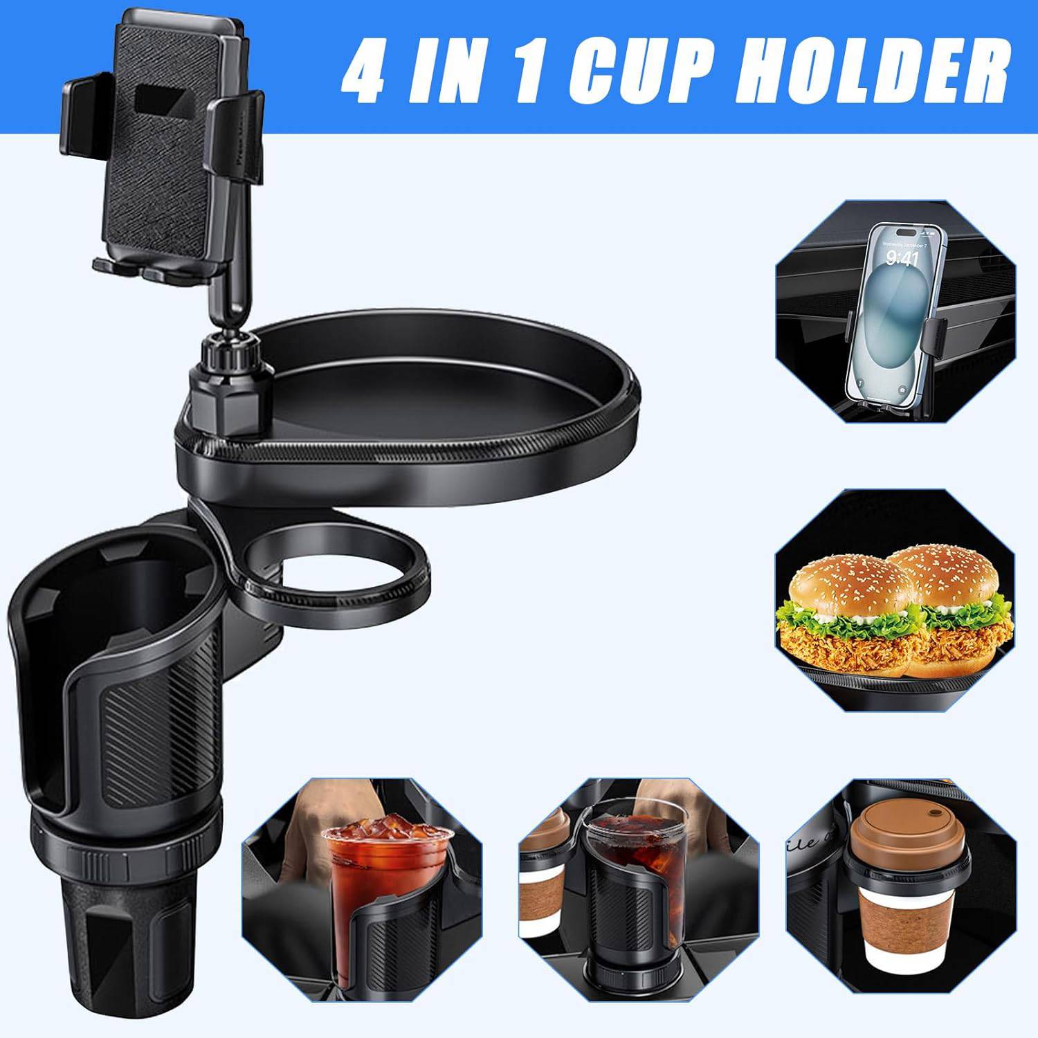 Multi-functional Car Dining Plate Water Cup Beverage Rack 4