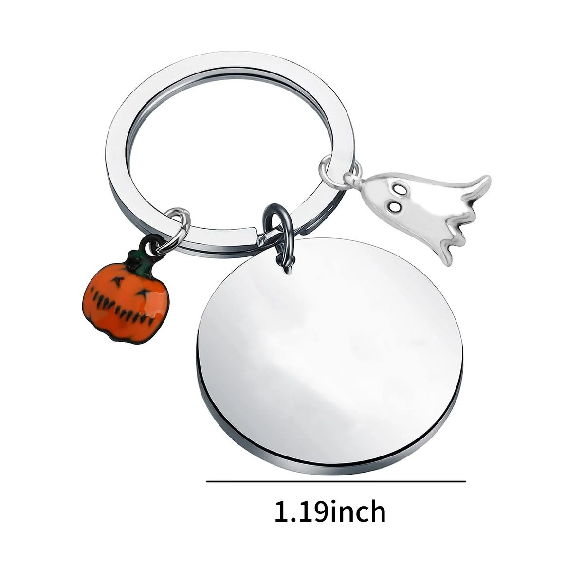 Stainless Ghost Bat Halloween Keychain 2
