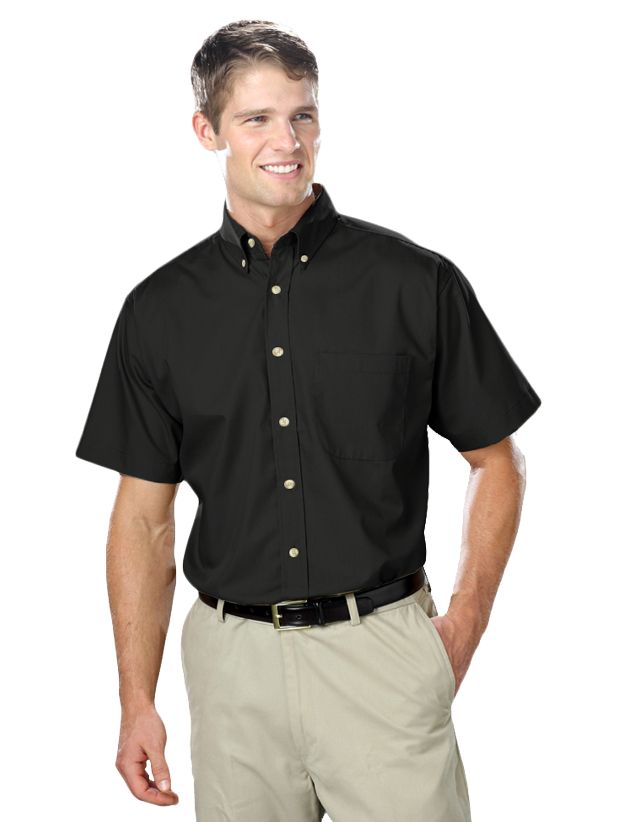 Blue Generation - Men's 1-Pocket Short Sleeve Superblend Poplin Shirt 6
