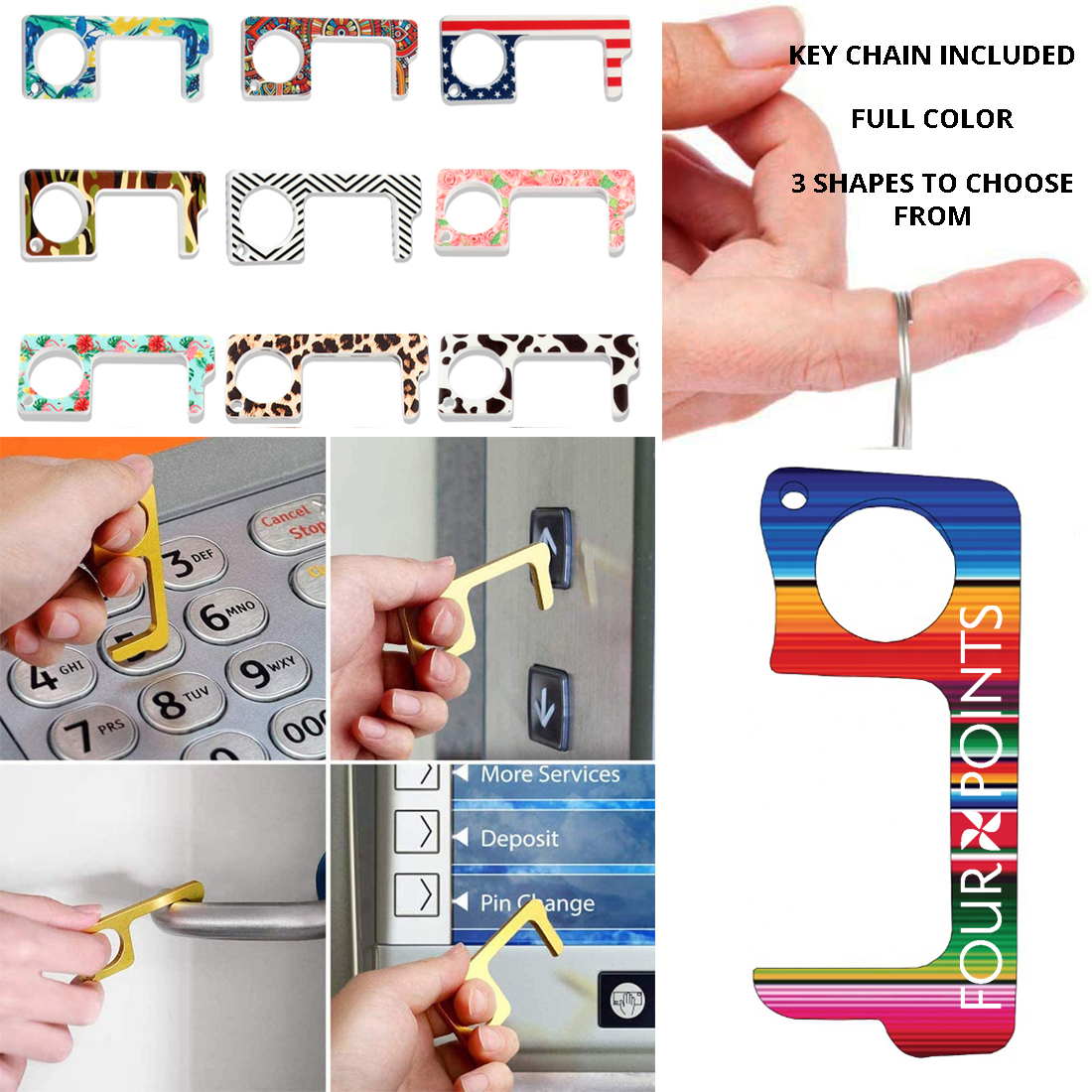 Full Color PPE No Touch Hygiene Door Opener Tool 10
