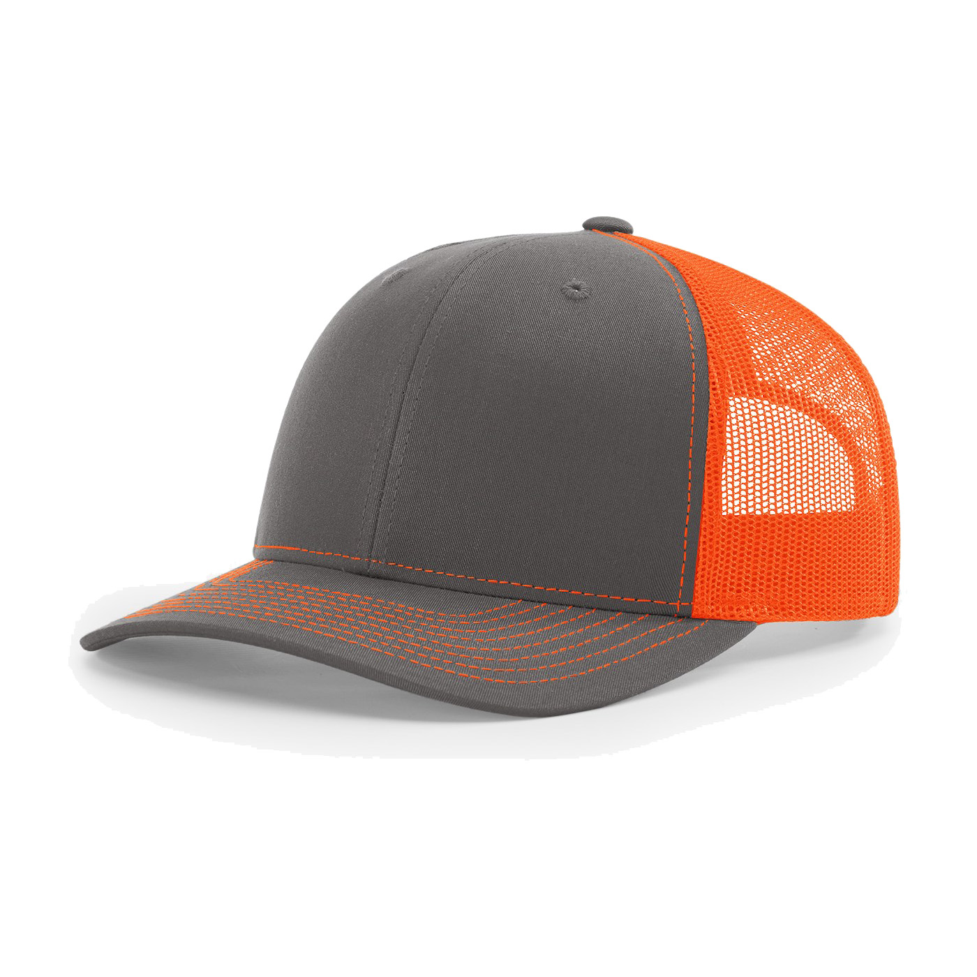 Richardson 112 6-Panel Snapback Trucker Hat w/Leatherette Adhesive Patches or Embroidery 123