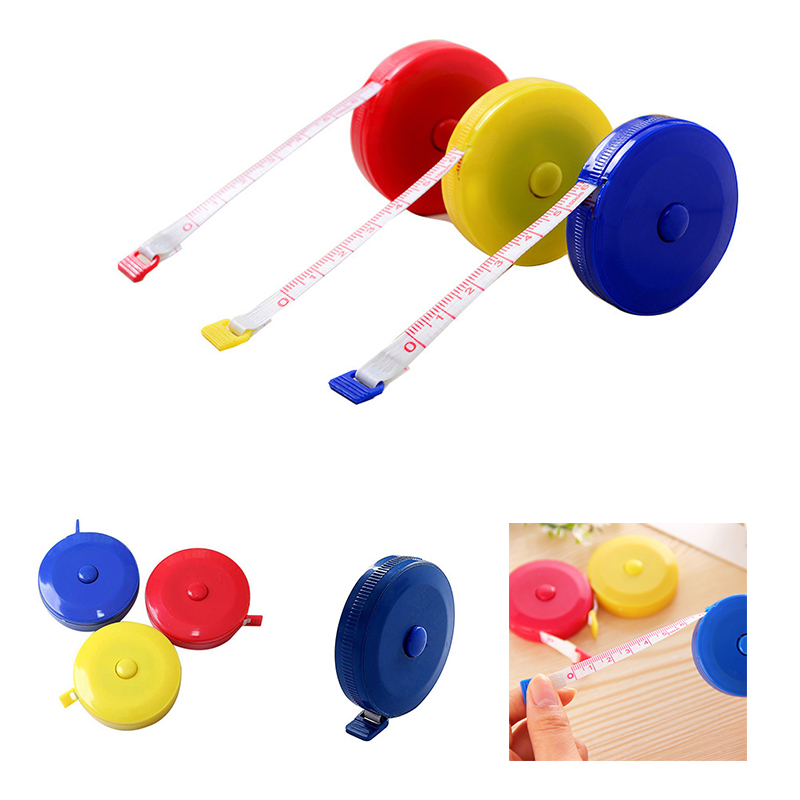 Mini Round Retractable Measure Tape Candy Color Telescopic Plastic Tape Measure 2