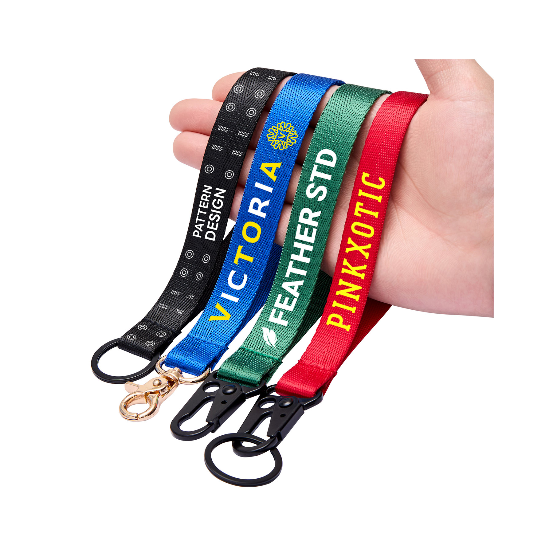 1'' Nylon Custom Printed Wristlet Keychain Lanyards 11
