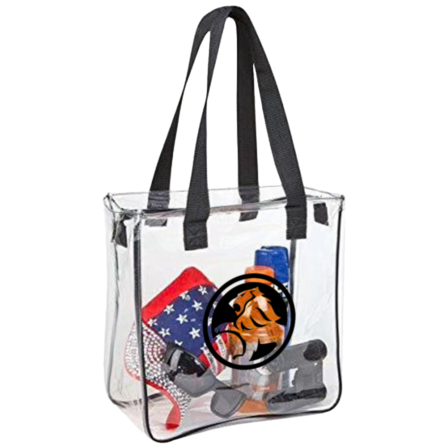 Clear Vinyl Tote bag, Stadium compliant zippered bags 1