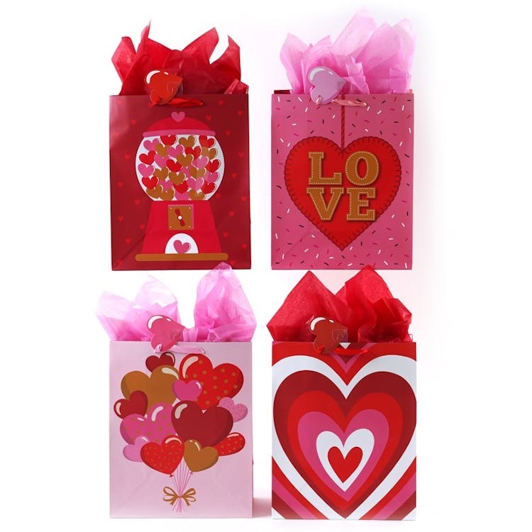 XL Valentine Gift Bags - Happy Hearts 4 Designs 1